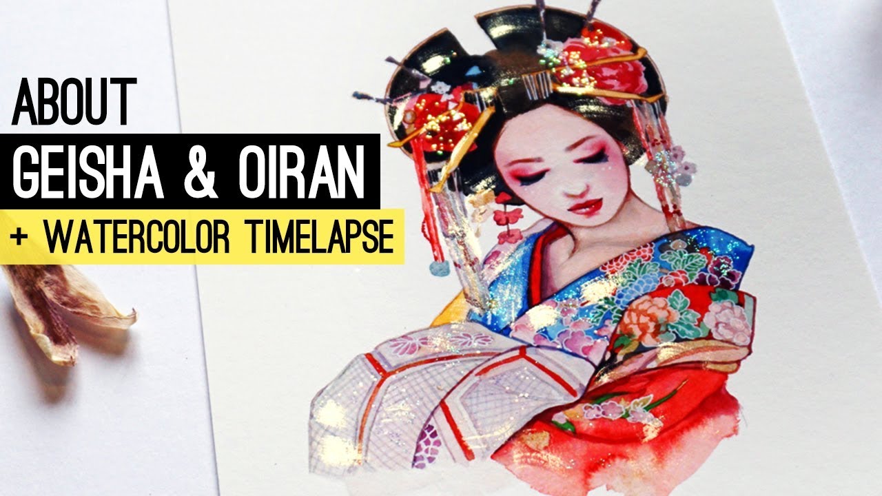 1280x720 About Geisha Amp Oiran + Watercolor Timelapse