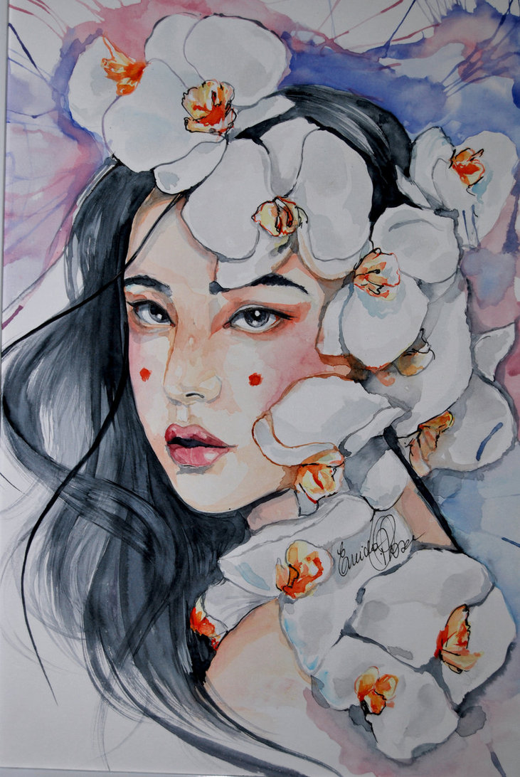 731x1092 Geisha Watercolor By Fairiesndreams