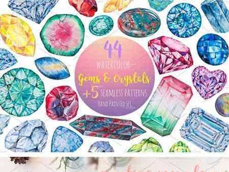 Watercolor Gems
