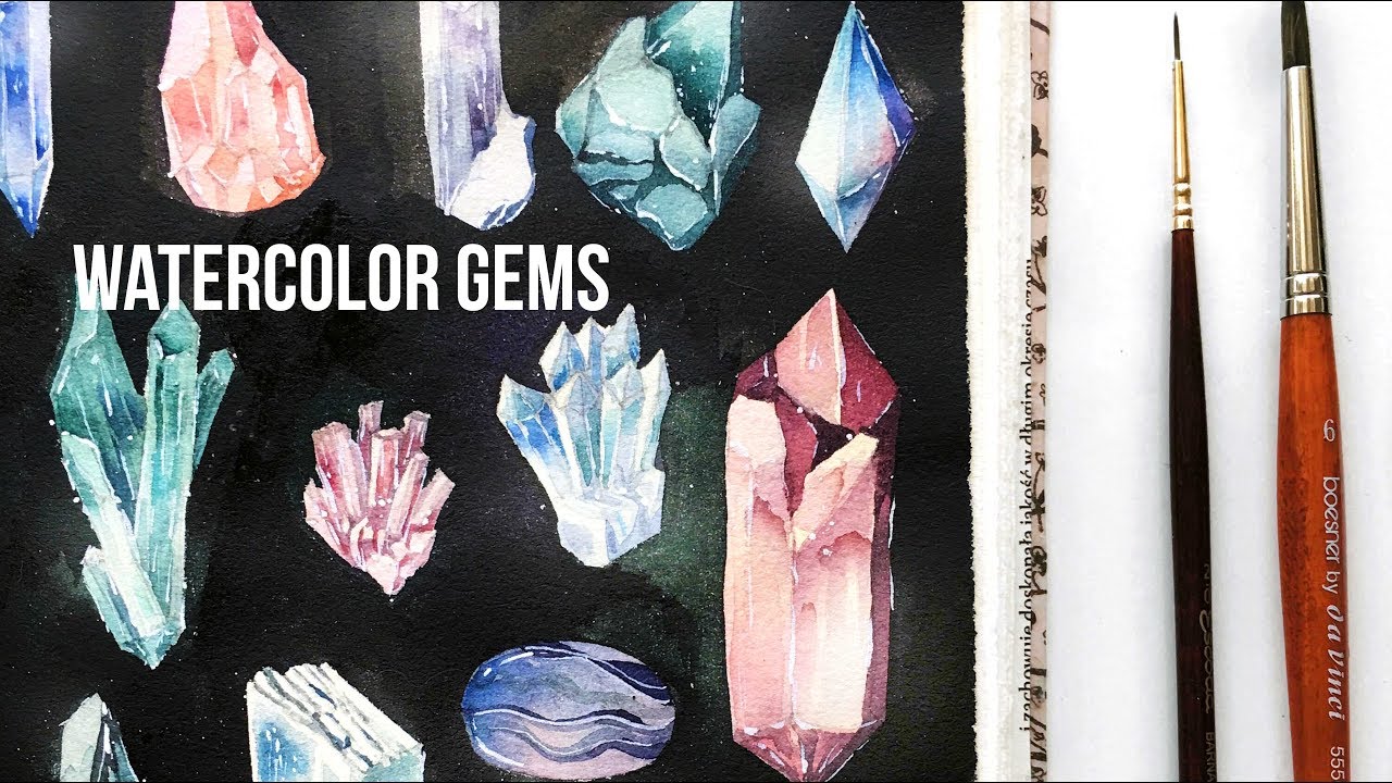 1280x720 Gems Amp Crystals ~ Watercolor Speedpaint