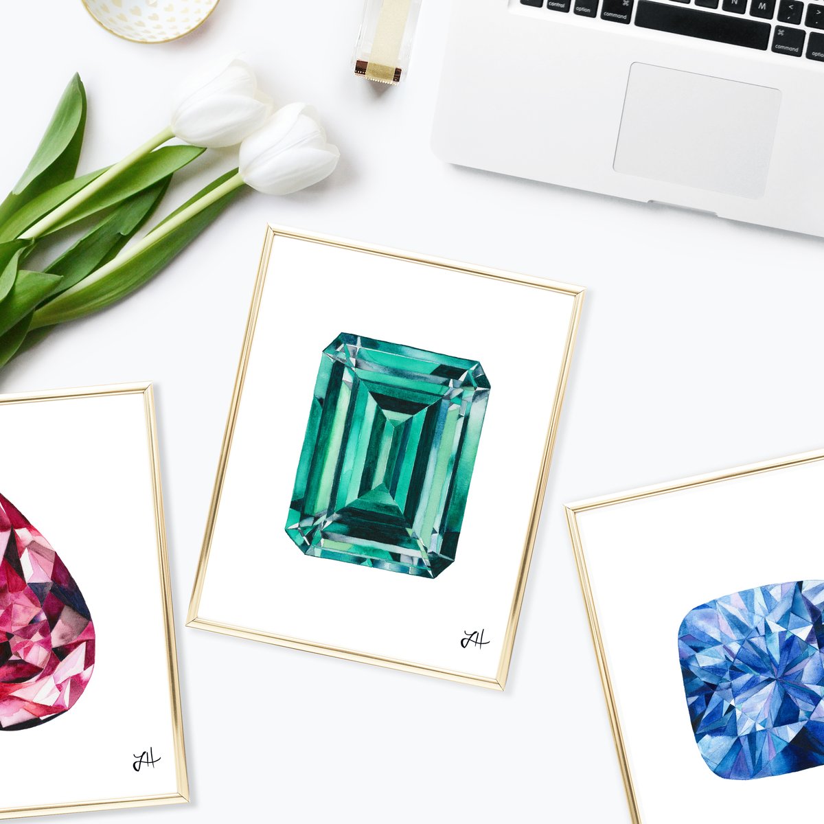 1200x1200 How To Paint Watercolor Diamonds And Gemstones Art By Elle Aiche