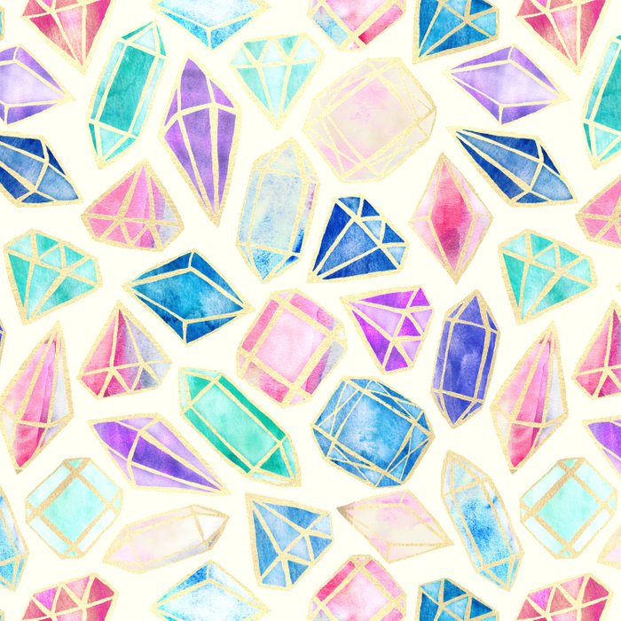 700x700 Watercolor Gems Intense Duvet Cover By Tangerinetane Society6