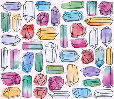 400x347 Watercolor Gemstones (Large) Wallpaper