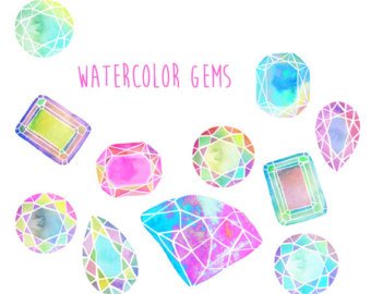 340x270 Watercolor Gem Etsy