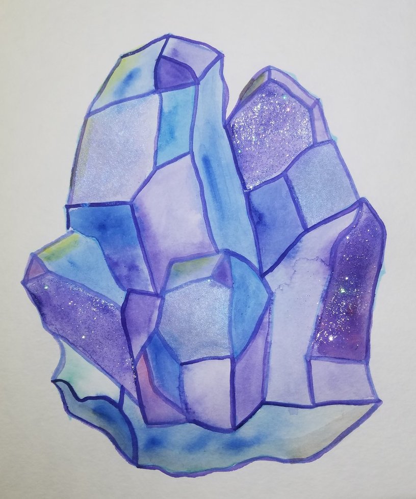 816x980 Watercolor Gems By Spongebobluvr66