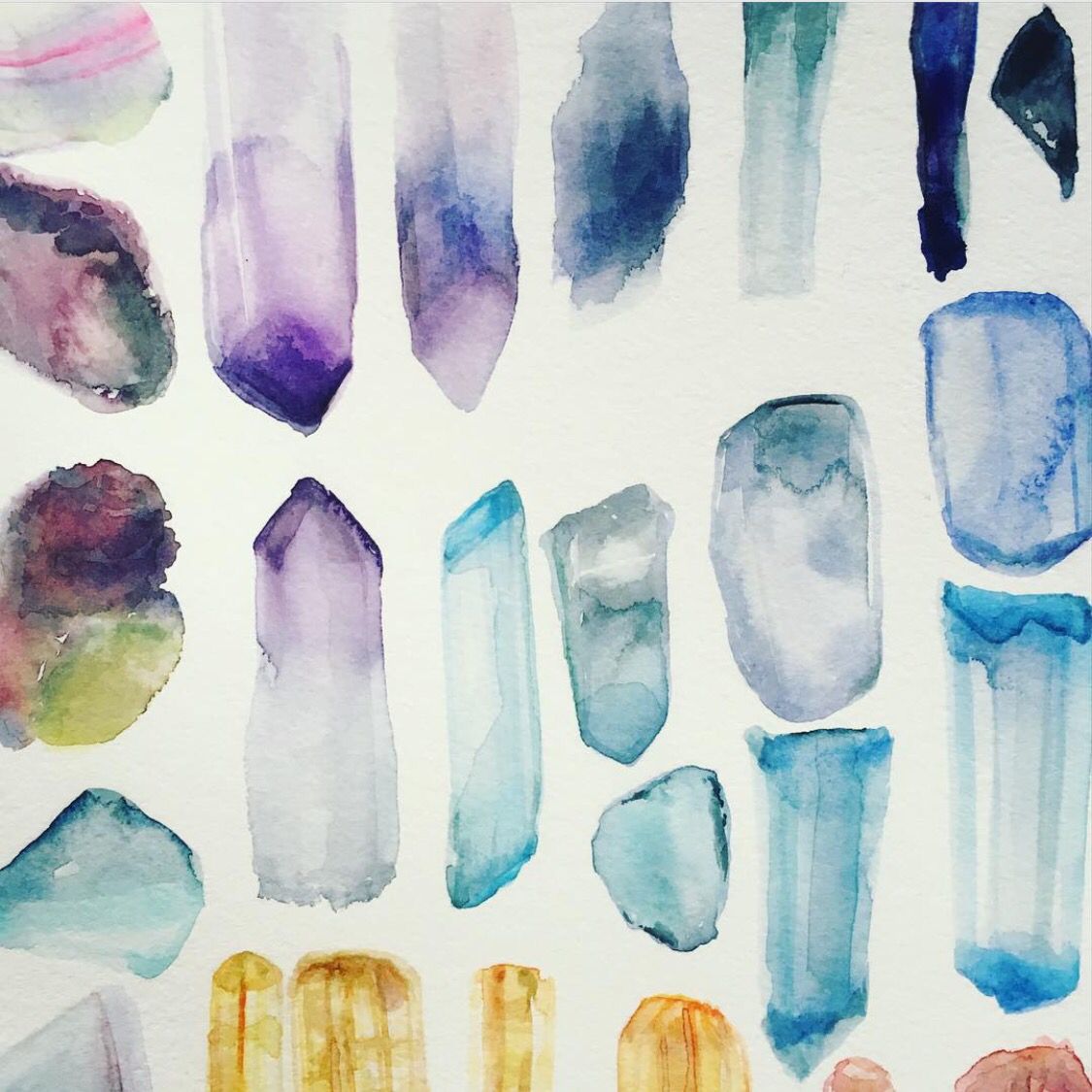 1125x1125 Watercolor Gems. Calligraphy And Diy Book Inspiration In 2018