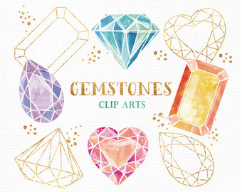 340x270 Collection Of Free Gems Clipart Watercolor. Download On Ubisafe