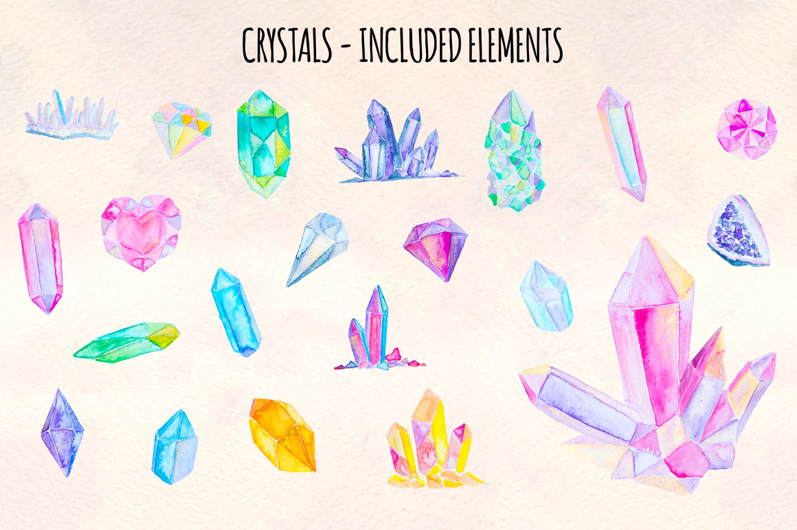 1160x772 Crystals And Gems Watercolor Graphics