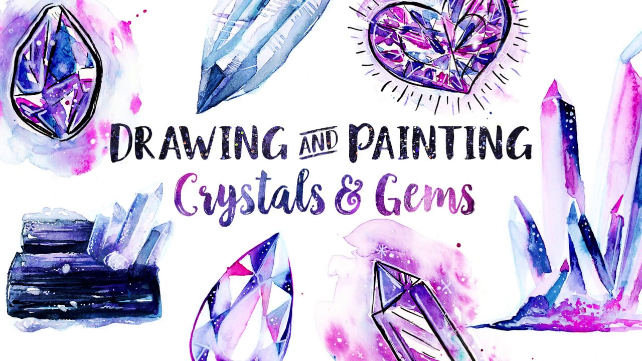 1280x720 Drawing Amp Painting Crystals Amp Gems With Ink, Watercolor, Amp Gouache