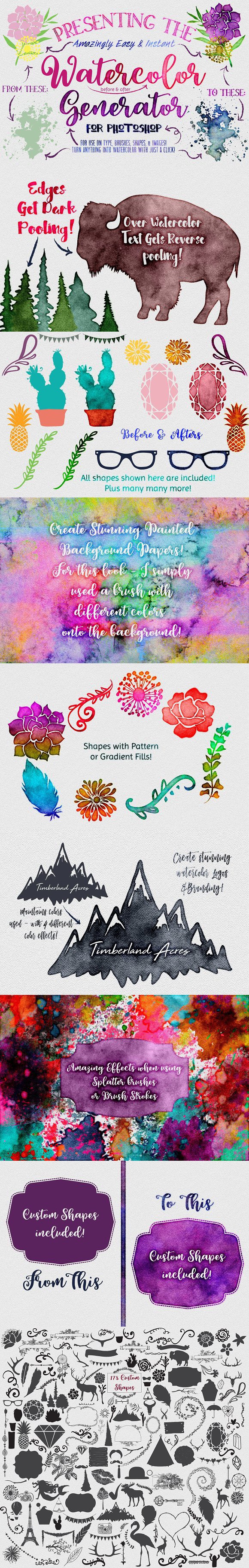 580x3650 Watercolor Generator For Photoshop Generators