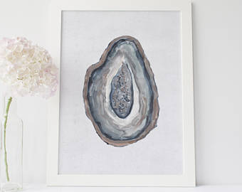 340x270 Geode Watercolor Art Print Etsy
