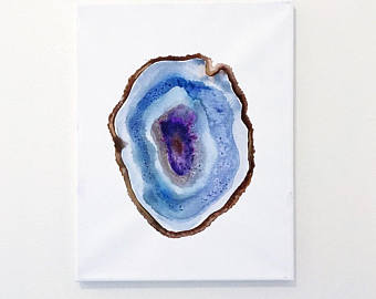 340x270 Geode Watercolor Stationary Flat Card Set Of 8