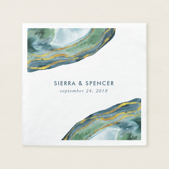 540x540 Watercolor Geode Wedding Napkin