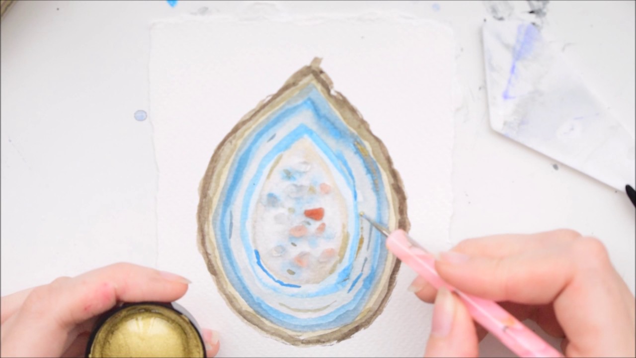 1280x720 Beginner Watercolour Geode Painting Tutorial. Agate And Amethyst