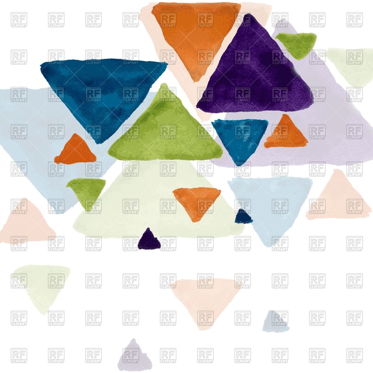 1200x1200 Geometric Watercolor Background With Triangles Vector Image