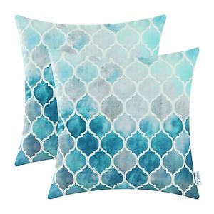 300x300 Pack Of 2 Pillows Cases Cushions Covers Watercolor Geometric 45x45