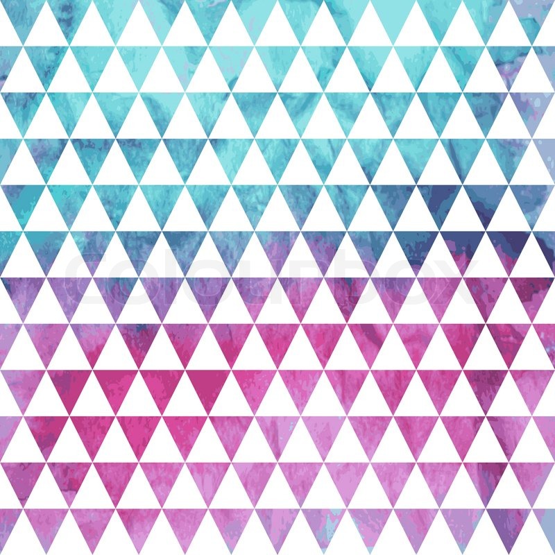 800x800 Vector Seamless Geometric Pattern On Watercolor Winter Background