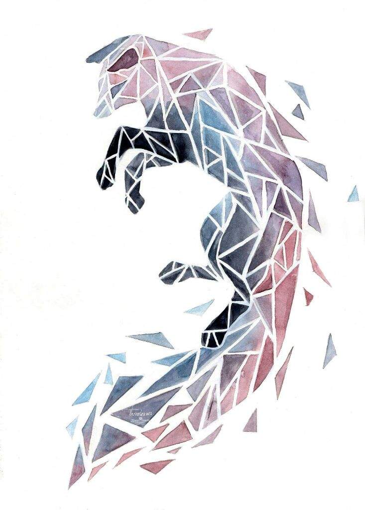 733x1024 Watercolor Geometric Animals Art Amino