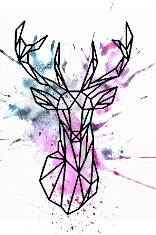 600x900 Watercolor Geometric Deer Design Deer
