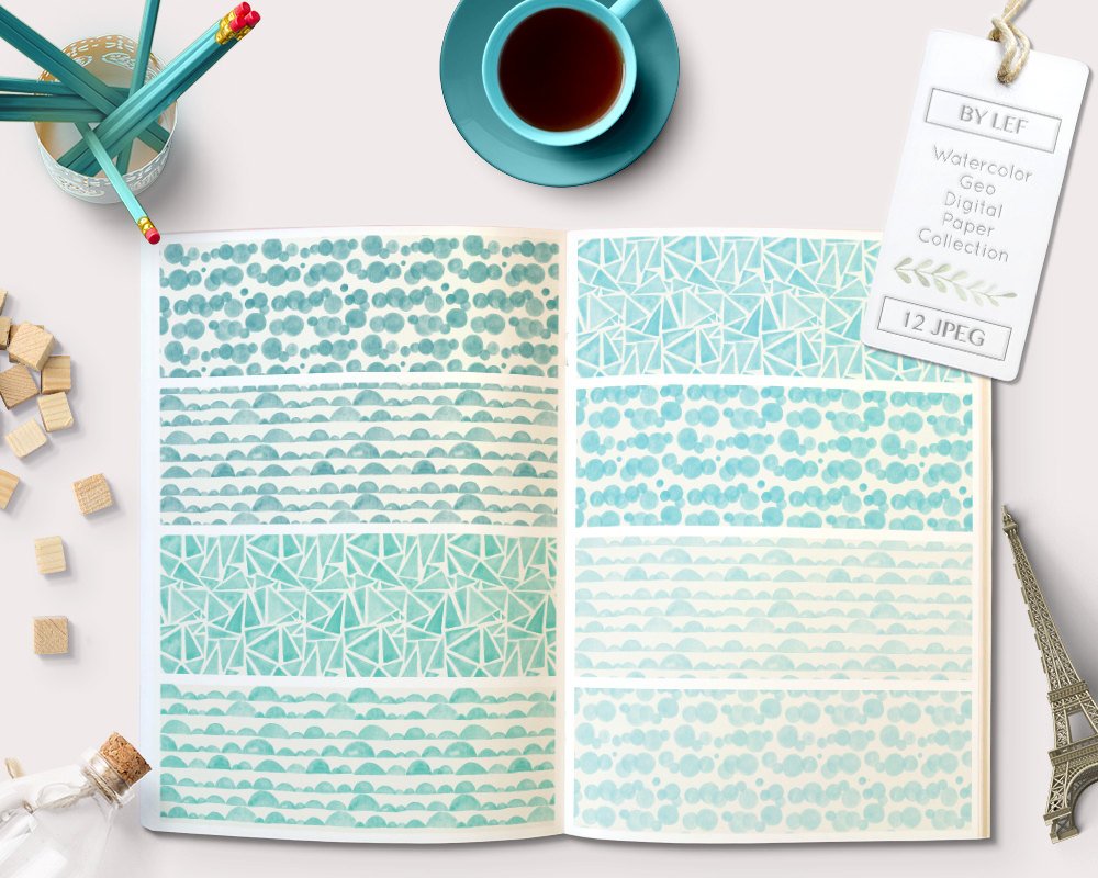 1000x800 Watercolor Digital Paper Pack Seamless, Tiling Background Patterns