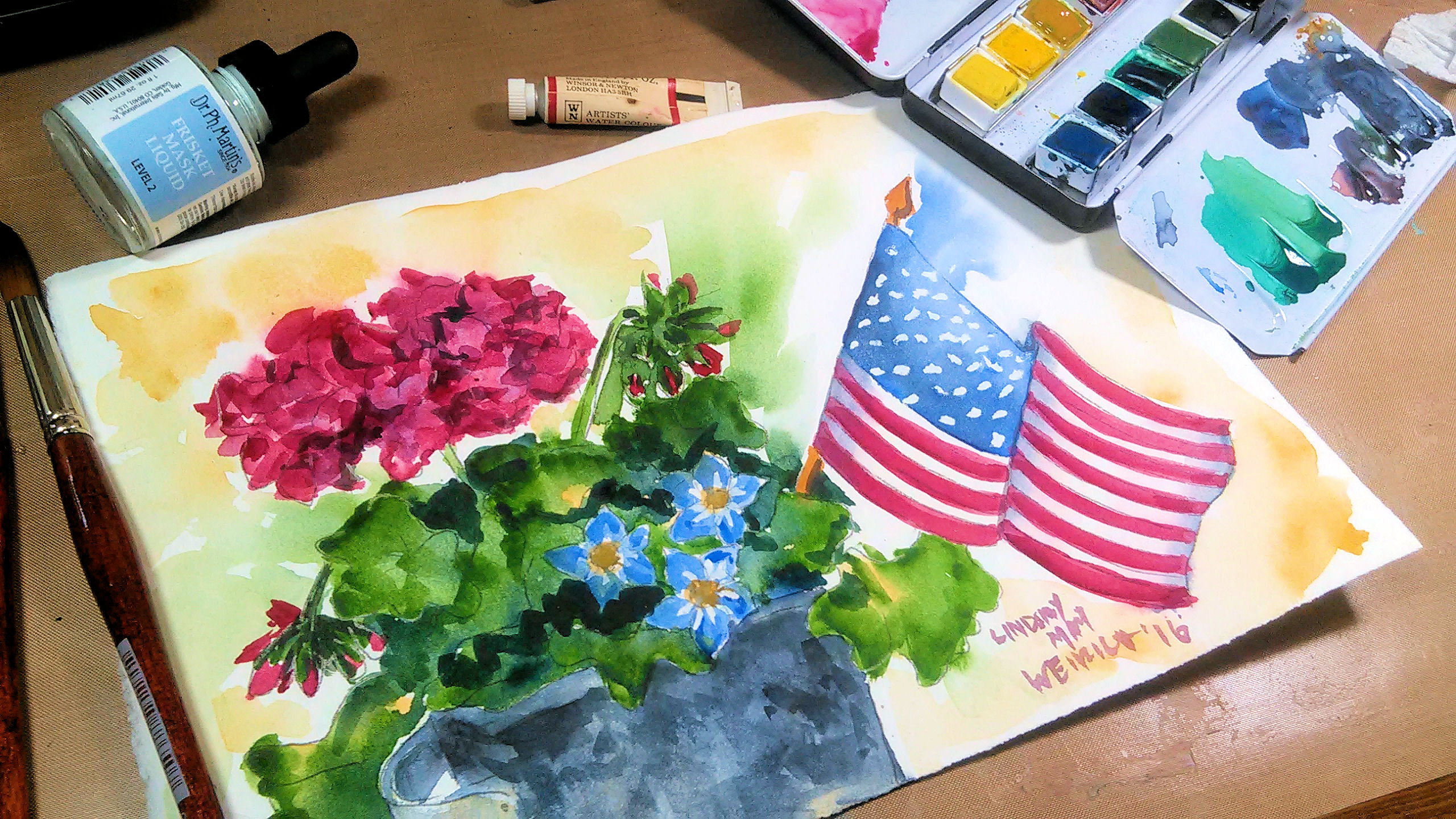 2560x1440 Live Watercolor Tutorial Today Geraniums In Watercolor! The