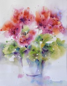 236x304 Lively Geraniums Painting By Joyce Ann Burton Sousa Art