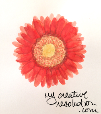 355x400 Watercolor Gerbera Daisies