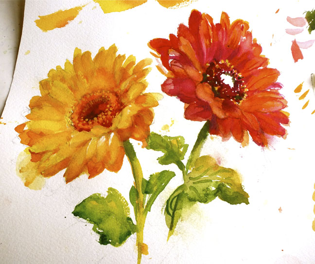 648x542 Watercolor Lesson 2 Spring Flowers Andrea Brooks Studio