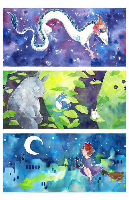 453x700 Lovely Ghibli Watercolors Studio Ghibli Watercolor
