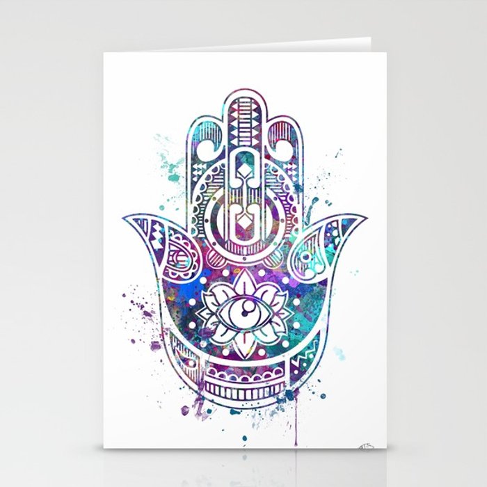 700x700 Hamsa Hand Watercolor Poster Wedding Gift Stationery Cards By