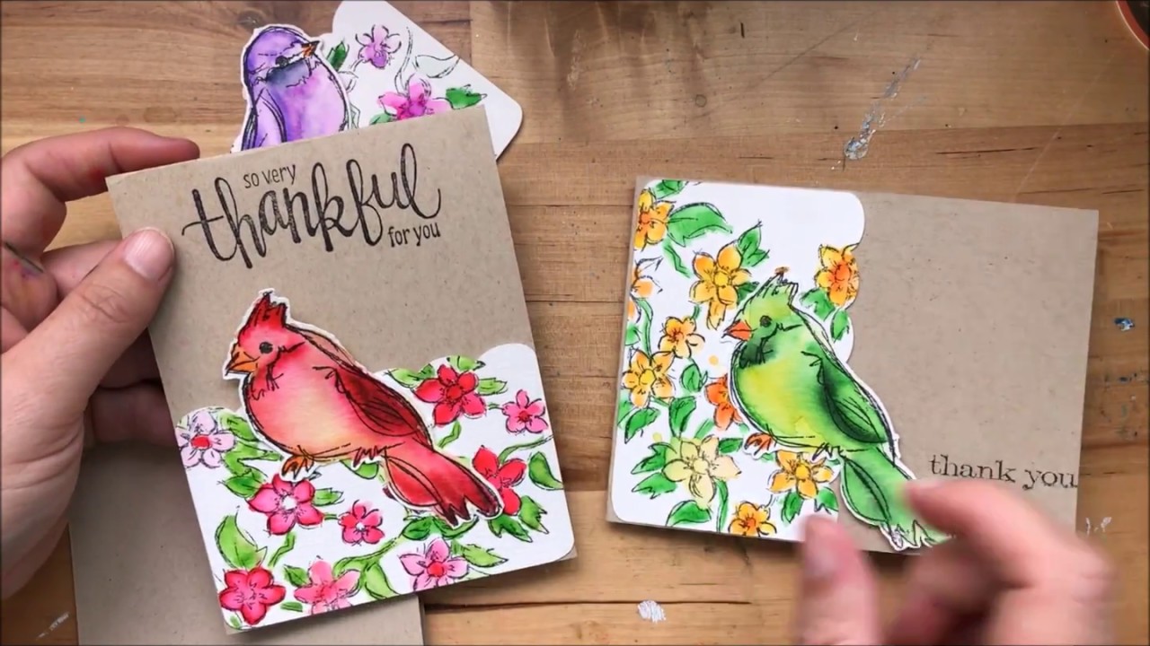1280x720 Watercolor Birds A Gift Card Holder Featuring Scanncut2