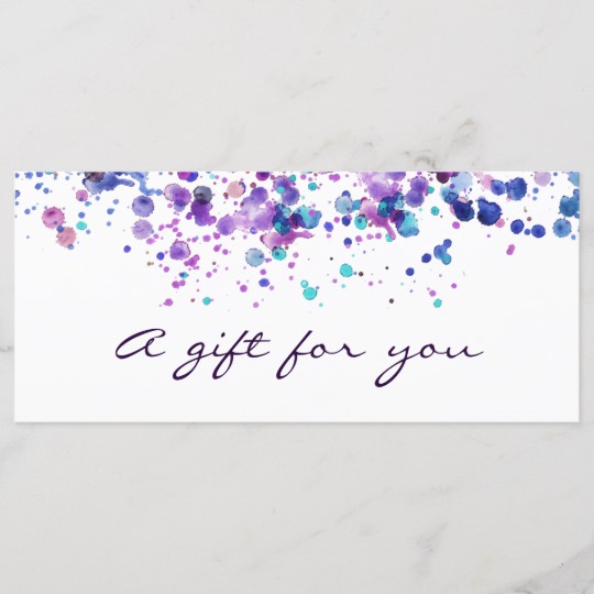 540x540 Watercolor Purple Paint Splatter Gift Certificate