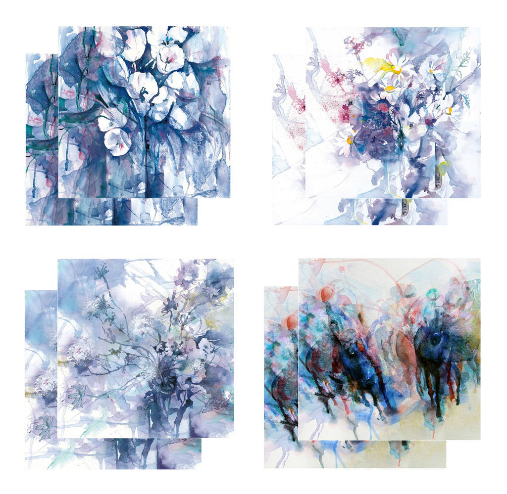 1024x999 Eight Fine Art Watercolour Gift Cards Pack B By Susan Miller Fine