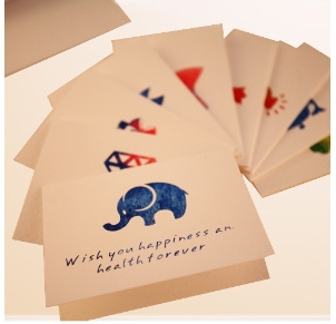 302x291 Watercolor Cute Mini Greeting Cards For Kids Party Invitation