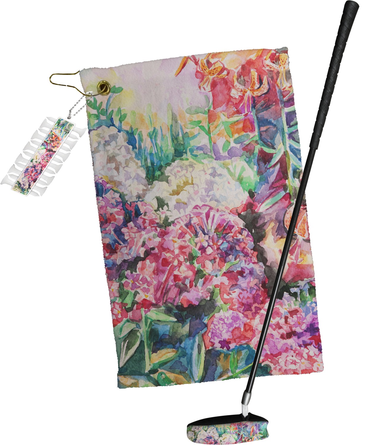 1237x1500 Watercolor Floral Golf Towel Gift Set