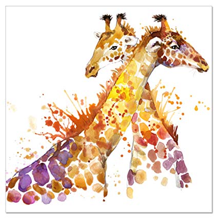 425x425 Animal Canvas Wall Art Abstract Giraffe Watercolor