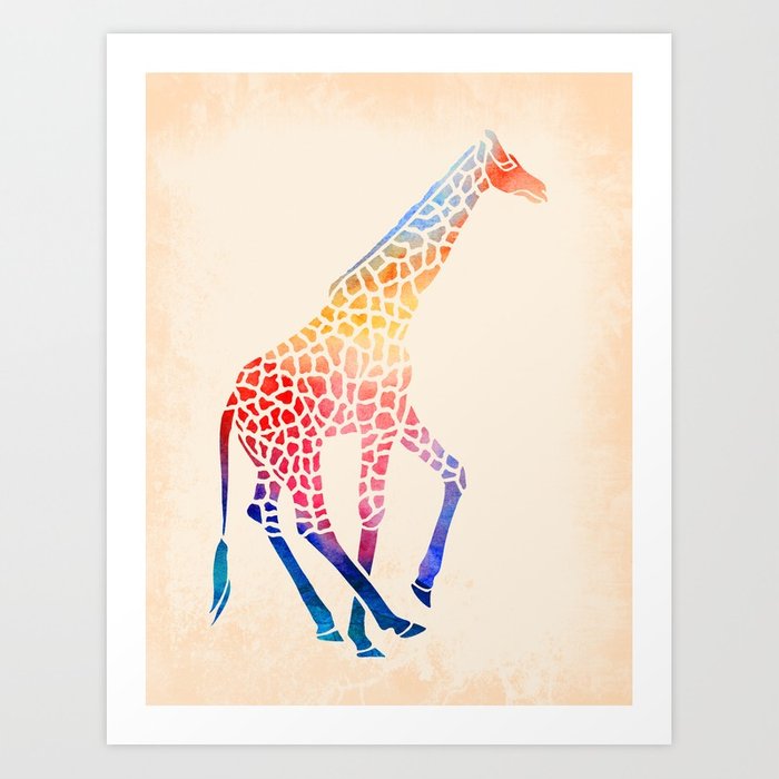 700x700 Watercolor Giraffe Art Print By Mjmstudio Society6