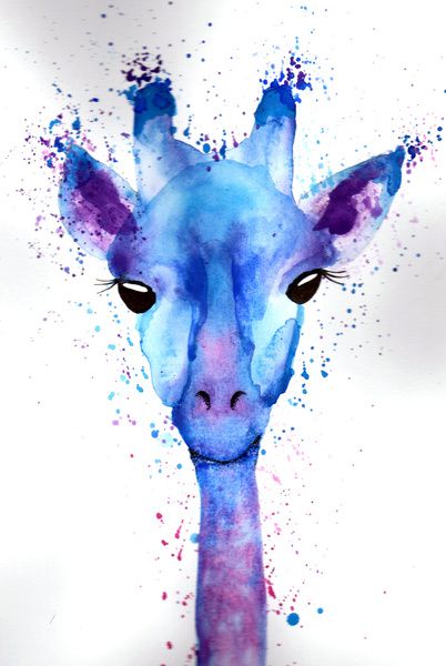 402x600 Watercolor Giraffe Art Print Art And Illustration
