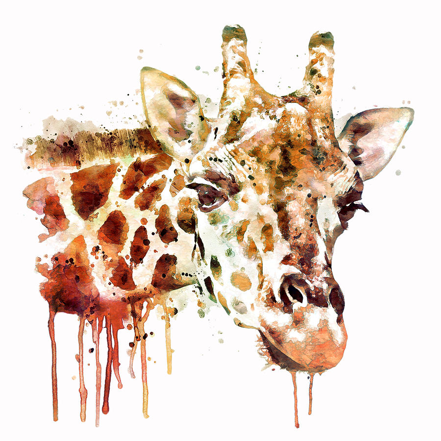 900x900 Giraffe Head Painting By Marian Voicu