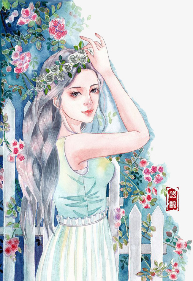 650x947 Watercolor Girl, Watercolor Clipart, Girl, Blue Png Image And