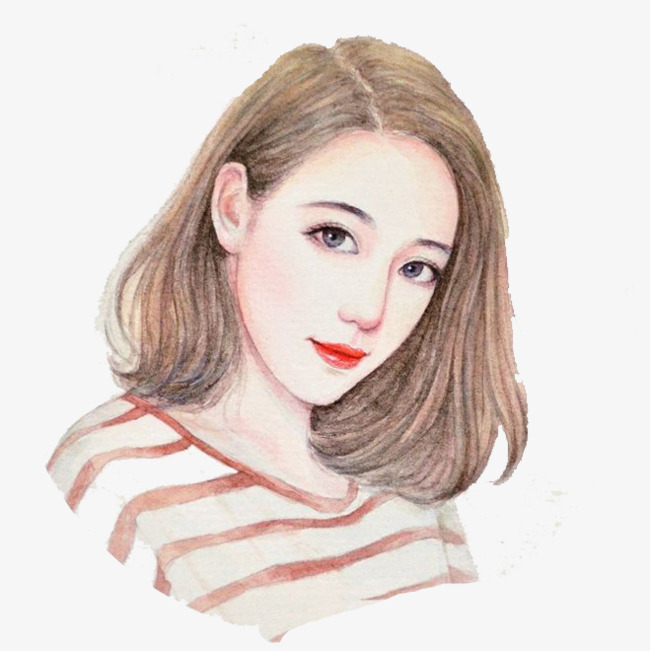 650x651 Watercolor Girl, Watercolor Clipart, Girl, Short Hair Png Image