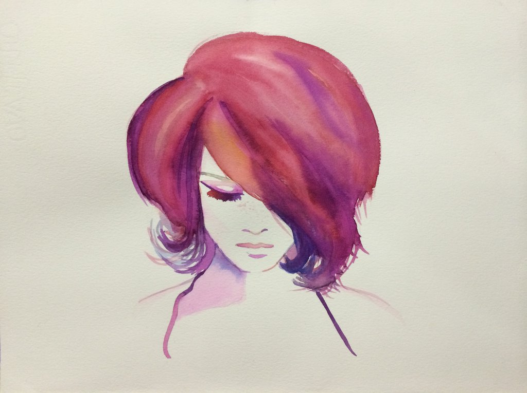 1024x765 Watercolor Girl By Marciacocco