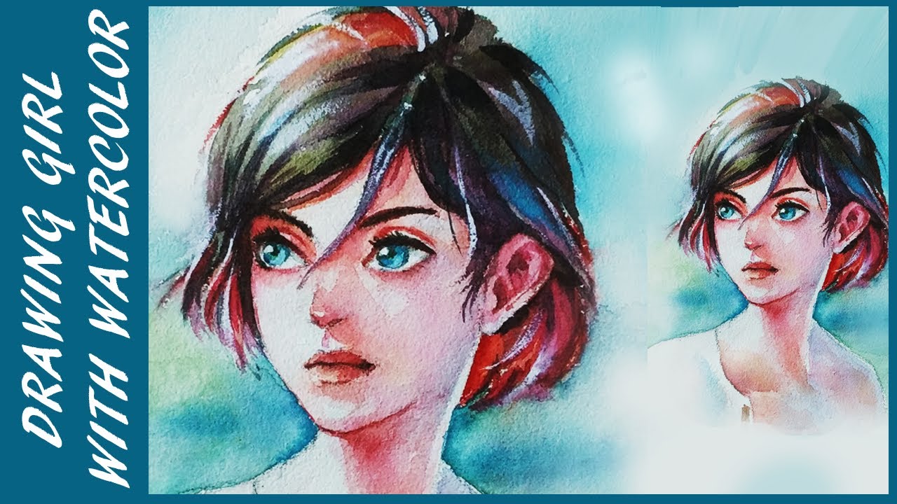 1280x720 How To Draw Beautiful Anime Portrait With Watercolor