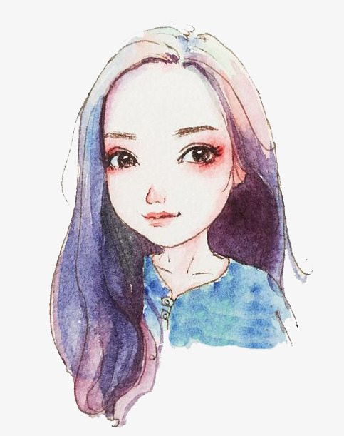 483x611 Watercolor Girl, Watercolor Clipart, Girl, Long Hair Png Image And
