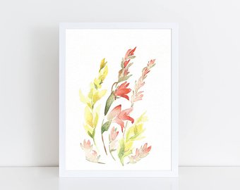 340x270 Gladiolus Watercolor Etsy