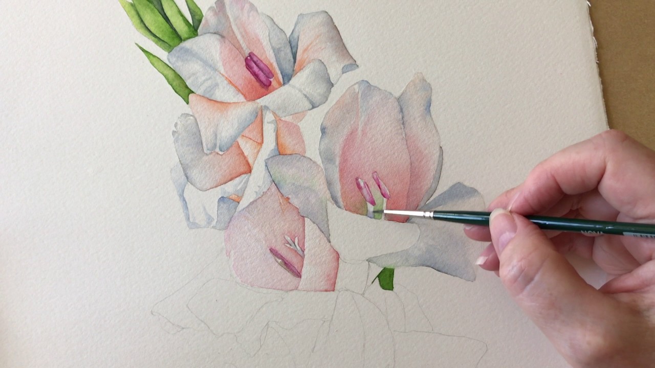 1280x720 How To Paint Gladiolus In Watercolor.