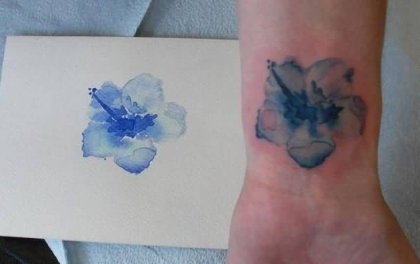 858x540 Watercolor And Nice Gladiolus Flower Tattoo Design