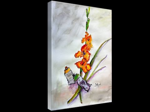 480x360 Ginette Studio Finished Watercolor Gladiolus