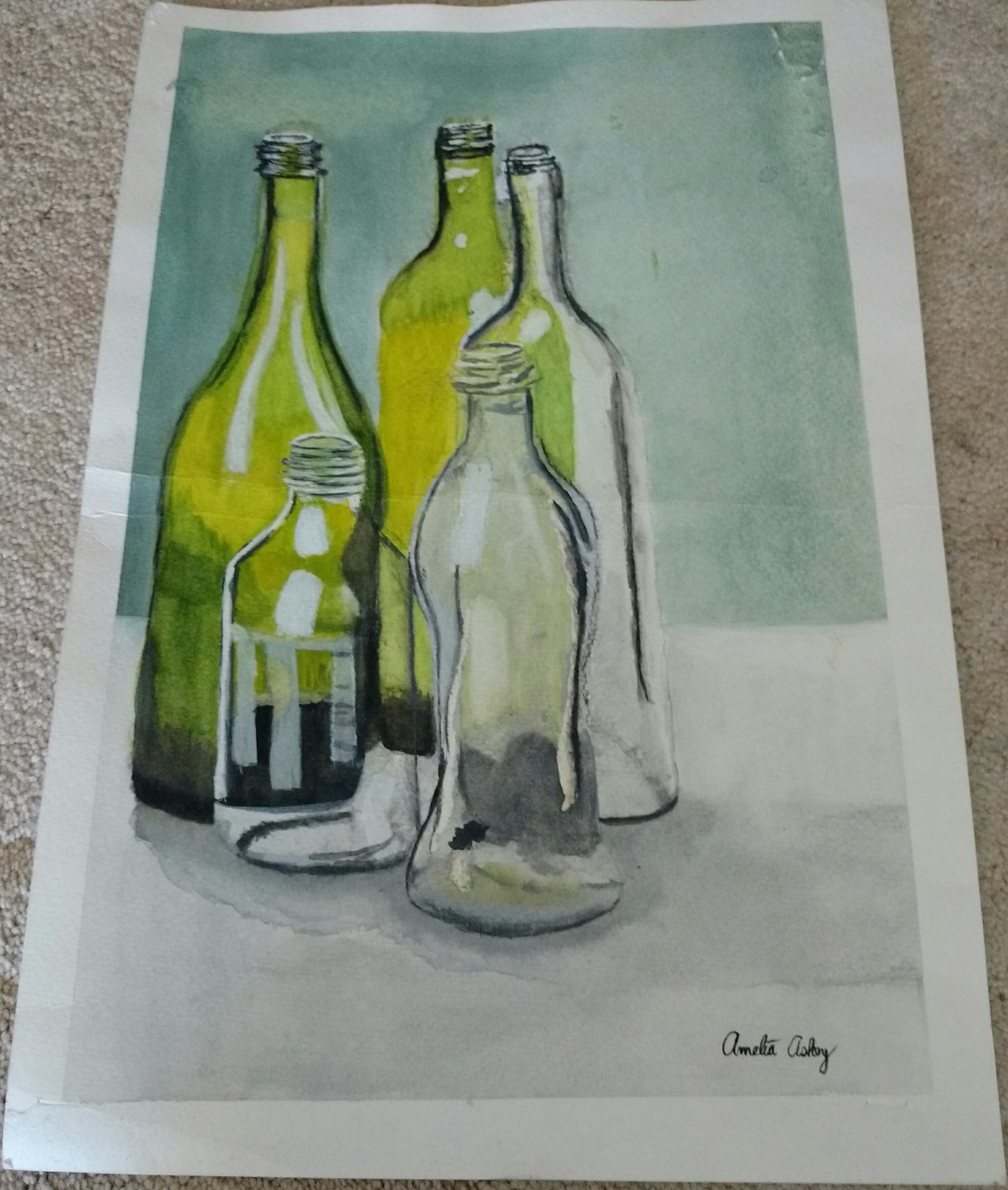 2963x3498 Glass Bottles Watercolor Painting Ameliaaskey12396 Foundmyself
