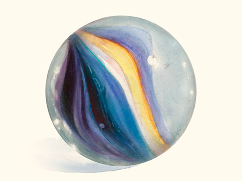 800x600 Watercolor Glass Marble Art Print